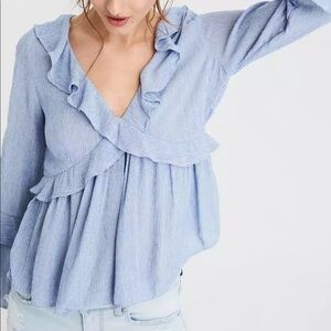 American Eagle Bell Sleeve Ruffle Top​​​​